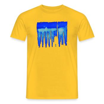 Abstract - Blue Background - Men's T-Shirt - yellow - Front - AI Model Male 178 dark (178cm)
