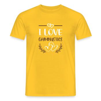 J’adore la gymnastique Heart Design - T-shirt homme - jaune - Devant - AI Model Male 178 dark (178cm)