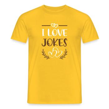 I Love Jokes Heart Motif - Men's T-Shirt - yellow - Front - AI Model Male 178 dark (178cm)