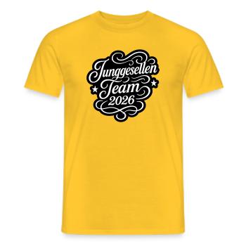 Bachelor Team 2026 Jga - Men's T-Shirt - yellow - Front - AI Model Male 178 dark (178cm)