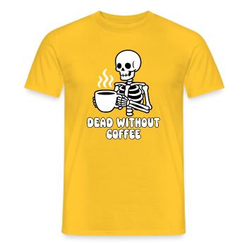 Dead Coffee Skeleton - Männer T-Shirt - Gelb - Vorne - AI Model Male 178 dark (178cm)