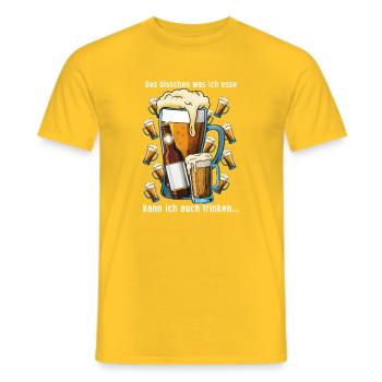 Bierhelden Humor Trinker Design. Flüssig Brot. - Männer T-Shirt - Gelb - Vorne - AI Model Male 178 dark (178cm)