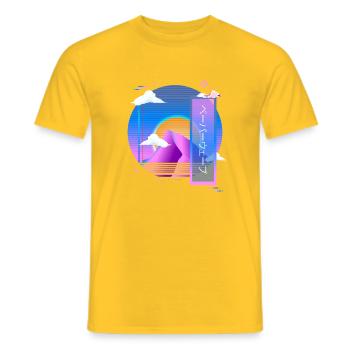 Vaporwave Pastell Gothic-Stil Ästhetischer Mix aus Retro - Männer T-Shirt - Gelb - Vorne - AI Model Male 178 dark (178cm)