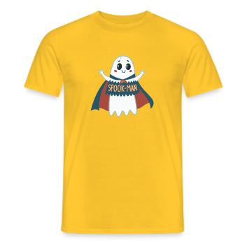 Spook-Man Ghost Cape - Men's T-Shirt - yellow - Front - AI Model Male 178 dark (178cm)