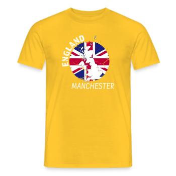 Manchester - Men's T-Shirt - yellow - Front - AI Model Male 178 dark (178cm)