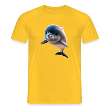Dolphin Diver Dolphins Ocean Cute Dolphins Dolphin - Men's T-Shirt - yellow - Front - AI Model Male 178 dark (178cm)