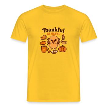 Thanksgiving à la dinde reconnaissante - T-shirt homme - jaune - Devant - AI Model Male 178 dark (178cm)
