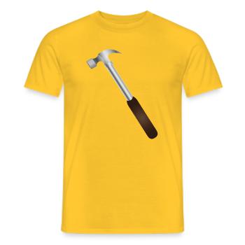 Marteau de charpentier – symbole d’un véritable savoir-faire - T-shirt homme - jaune - Devant - AI Model Male 178 dark (178cm)
