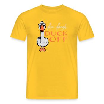 Goose Live Laugh Duck Off Sunglasses Middle Finger - Men's T-Shirt - yellow - Front - AI Model Male 178 dark (178cm)