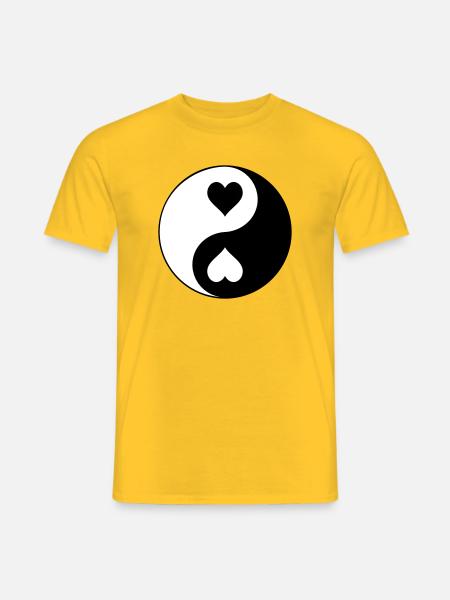 Contraste YinYang du cœur - T-shirt homme - jaune
