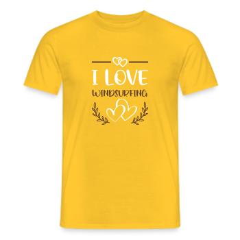 I Love Windsurfen - Männer T-Shirt - Gelb - Vorne - AI Model Male 178 dark (178cm)
