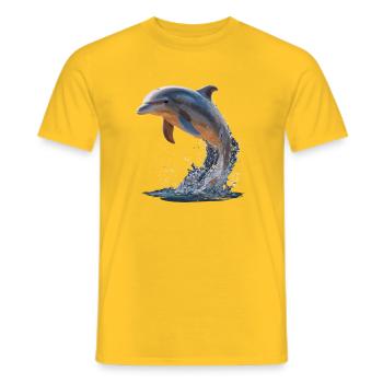 Dolphin Diver Dolphins Ocean Cute Dolphins Dolphin - Men's T-Shirt - yellow - Front - AI Model Male 178 dark (178cm)
