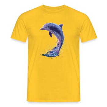 Dolphin Diver Dolphins Ocean Cute Dolphins Dolphin - Men's T-Shirt - yellow - Front - AI Model Male 178 dark (178cm)