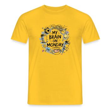 Chaotic sketch - Men's T-Shirt - yellow - Front - AI Model Male 178 dark (178cm)