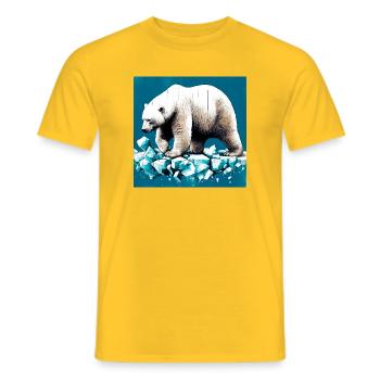 polar bear - Men's T-Shirt - yellow - Front - AI Model Male 178 dark (178cm)