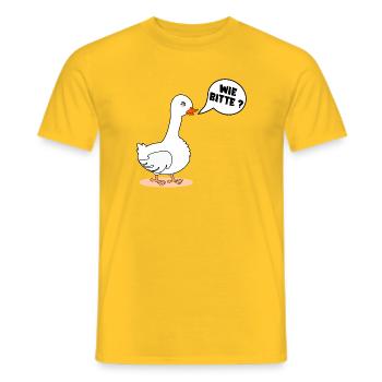 SELF-CONFIDENCE GOOSE AS PLEASE - Men's T-Shirt - yellow - Front - AI Model Male 178 dark (178cm)