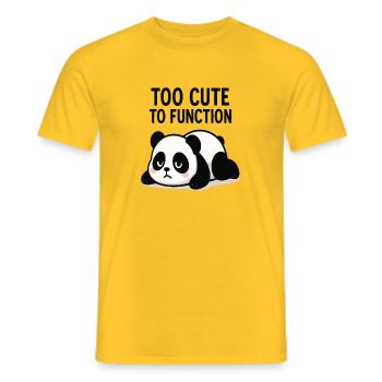 Panda Too Cute To Function - Männer T-Shirt - Gelb - Vorne - AI Model Male 178 dark (178cm)