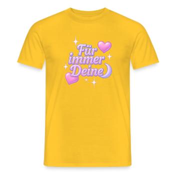 Yours Forever / Y2K Statement Design - Men's T-Shirt - yellow - Front - AI Model Male 178 dark (178cm)