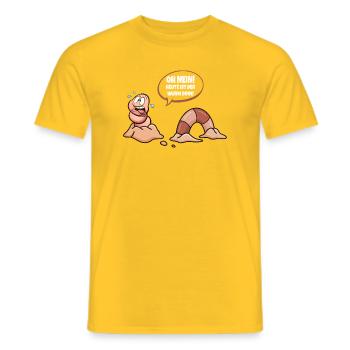Oh non ! Aujourd’hui, le ver est là ! - T-shirt homme - jaune - Devant - AI Model Male 178 dark (178cm)