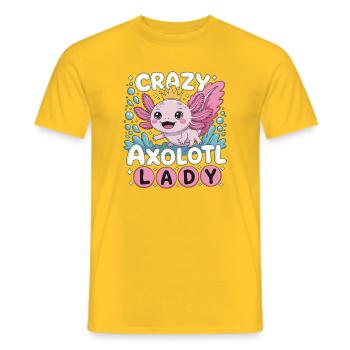 Crazy Axolotl Lady – Kawaii Axolotl Design - Männer T-Shirt - Gelb - Vorne - AI Model Male 178 dark (178cm)