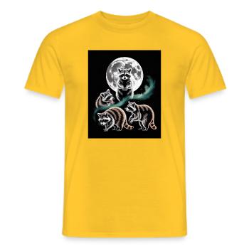 Waschbären Unter Dem Vollmond Im Nachtwald - Männer T-Shirt - Gelb - Vorne - AI Model Male 178 dark (178cm)