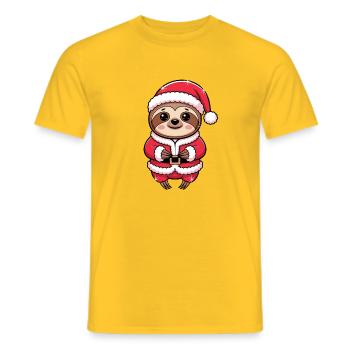  Faultier Weihnachtsmann Niedlich Lustig Santa - Männer T-Shirt - Gelb - Vorne - AI Model Male 178 dark (178cm)