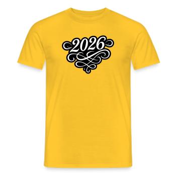 2026 Jahr - Männer T-Shirt - Gelb - Vorne - AI Model Male 178 dark (178cm)