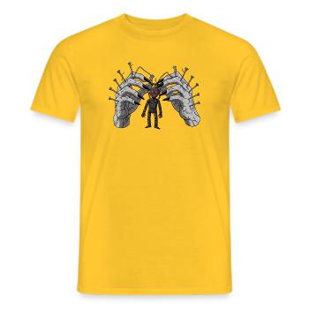 Demonic Hands Puppet Show Horror Gothic - Men's T-Shirt - yellow - Front - AI Model Male 178 dark (178cm)