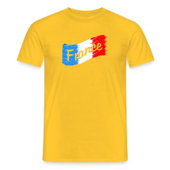 Drapeau de la France - T-shirt homme - jaune - Devant - AI Model Male 178 dark (178cm)