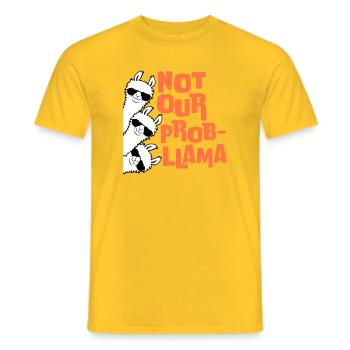 Not our Problama 3 Lamas Freunde Team Sonnenbrille - Männer T-Shirt - Gelb - Vorne - AI Model Male 178 dark (178cm)