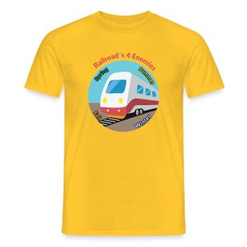 Vier Jahreszeiten Zug Motiv, immer unpünktlich - Männer T-Shirt - Gelb - Vorne - AI Model Male 178 dark (178cm)