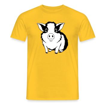 Meerschweinchen T-shirt Geschenk  - Männer T-Shirt - Gelb - Vorne - AI Model Male 178 dark (178cm)
