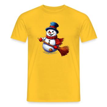 Bonhomme de neige - T-shirt homme - jaune - Devant - AI Model Male 178 dark (178cm)