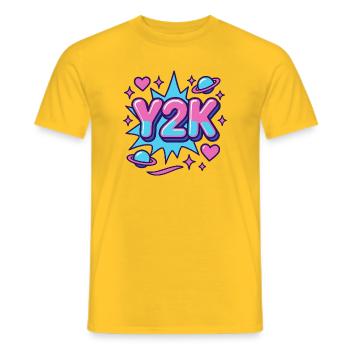 Y2K Retro Design - Männer T-Shirt - Gelb - Vorne - AI Model Male 178 dark (178cm)