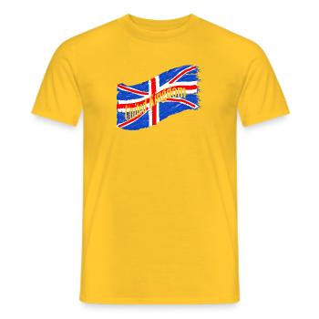 England Flag - Men's T-Shirt - yellow - Front - AI Model Male 178 dark (178cm)
