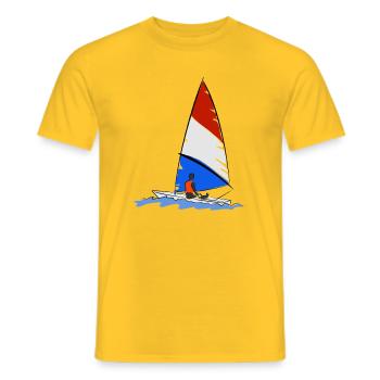 Segelboot - Männer T-Shirt - Gelb - Vorne - AI Model Male 178 dark (178cm)