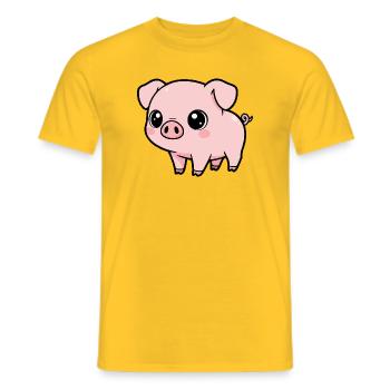 Kawaii Schwein Niedlich - Männer T-Shirt - Gelb - Vorne - AI Model Male 178 dark (178cm)