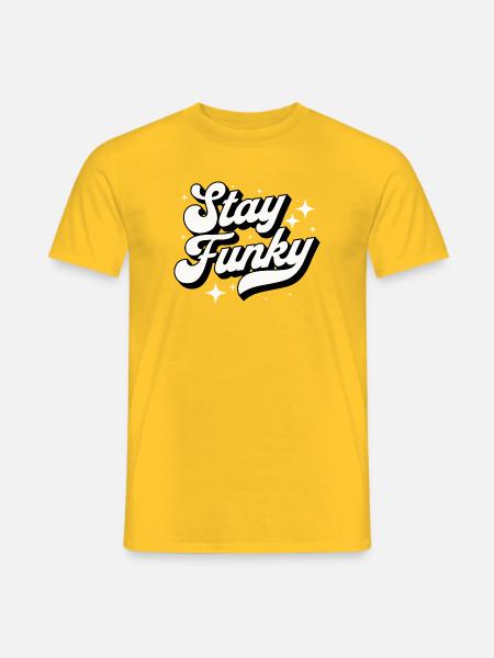 STAY FUNKY Retro Vintage 70er Jahre Disco - Männer T-Shirt - Gelb