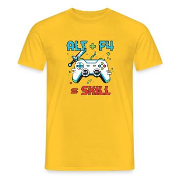 Alt F4 Pixel Gamer Motiv - Männer T-Shirt - Gelb - Vorne - AI Model Male 178 dark (178cm)