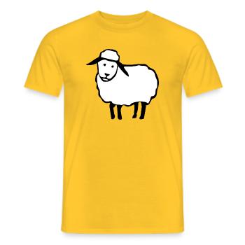 Schafe Schaf Schäfchen T-shirt Geschenk - Männer T-Shirt - Gelb - Vorne - AI Model Male 178 dark (178cm)