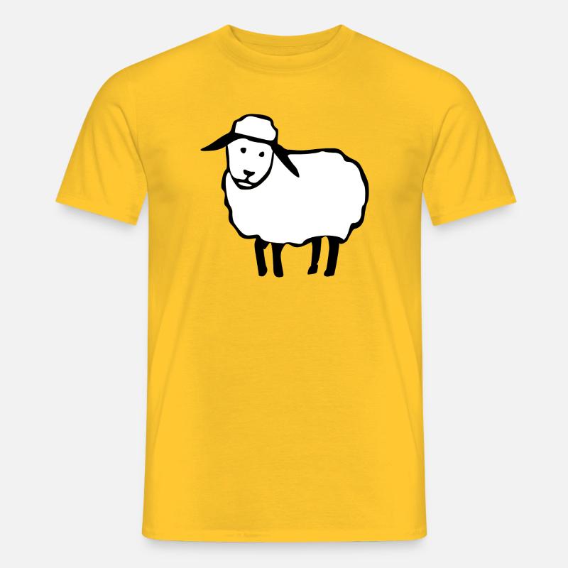 Schafe Schaf Schäfchen T-shirt Geschenk - Männer T-Shirt - Gelb