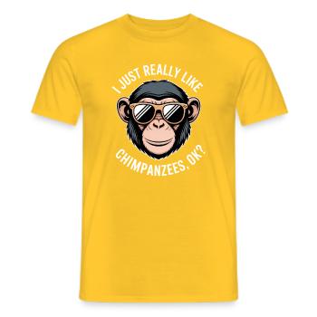 Schimpanse Spruch Affe Lustige Schimpanse Geschenk - Männer T-Shirt - Gelb - Vorne - AI Model Male 178 dark (178cm)