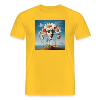Blütenmasken Traum - Männer T-Shirt - Gelb - Vorne - AI Model Male 178 dark (178cm)