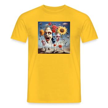 Mask Forest of Blossom Dreams - Men's T-Shirt - yellow - Front - AI Model Male 178 dark (178cm)