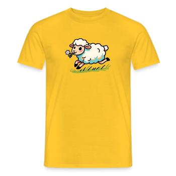 Lammhammel auf der Wiese - Männer T-Shirt - Gelb - Vorne - AI Model Male 178 dark (178cm)