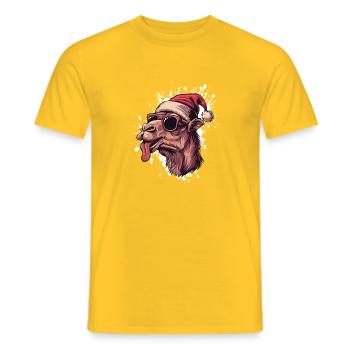 Kamel Weihnachten Lustig - Männer T-Shirt - Gelb - Vorne - AI Model Male 178 dark (178cm)