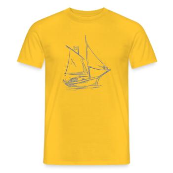 voilier minimaliste voilier marin de mer - T-shirt homme - jaune - Devant - AI Model Male 178 dark (178cm)
