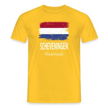 Scheveningen - Männer T-Shirt - Gelb - Vorne - AI Model Male 178 dark (178cm)