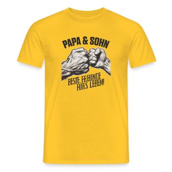 Dad & Son Friends For Life Shirt - Men's T-Shirt - yellow - Front - AI Model Male 178 dark (178cm)