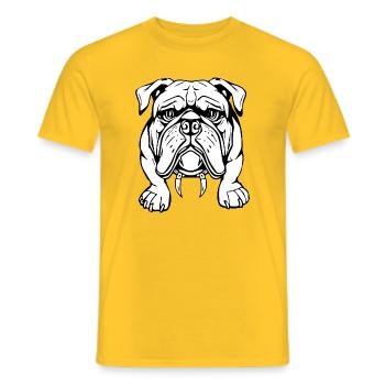 Bulldog chien T-shirt Chien Chemise Cadeau - T-shirt homme - jaune - Devant - AI Model Male 178 dark (178cm)
